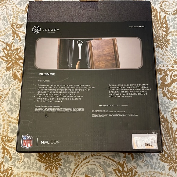 New England Patriots Pilsner Beer Set New In Box! - Picture 5 of 6